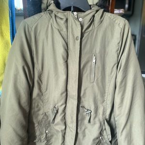 Ambiance hooded winter jacket - olive green.